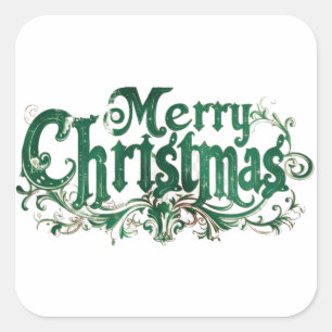 Vintage Merry Christmas design2 Square Sticker