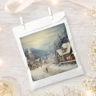 Vintage Merry Christmas Favour Bag