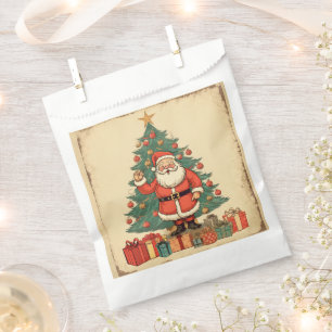Vintage Merry Christmas Favour Bag