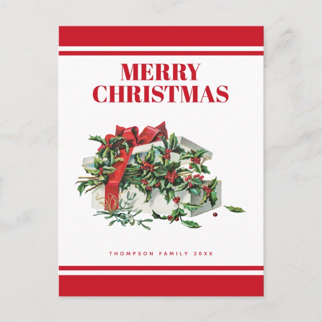  Vintage Merry Christmas Festive Christmas  Holiday Postcard (Front)