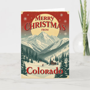 Vintage Merry Christmas from Colorado Holiday Card