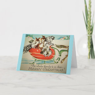 Vintage - Merry Christmas From the Family, Holiday Card