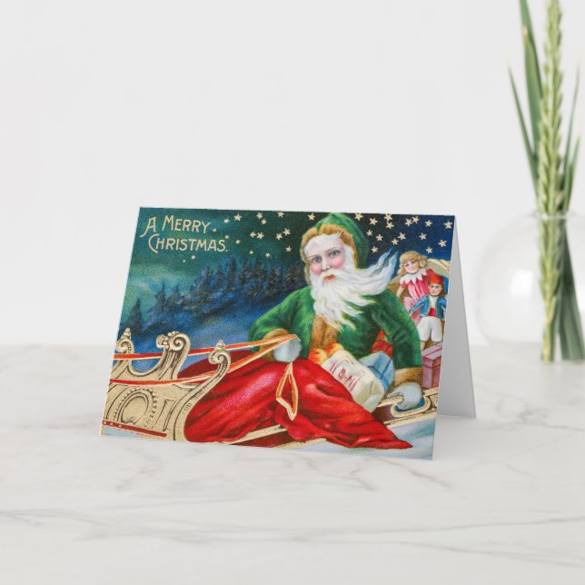 Vintage Merry Christmas Greeting Card (Front)