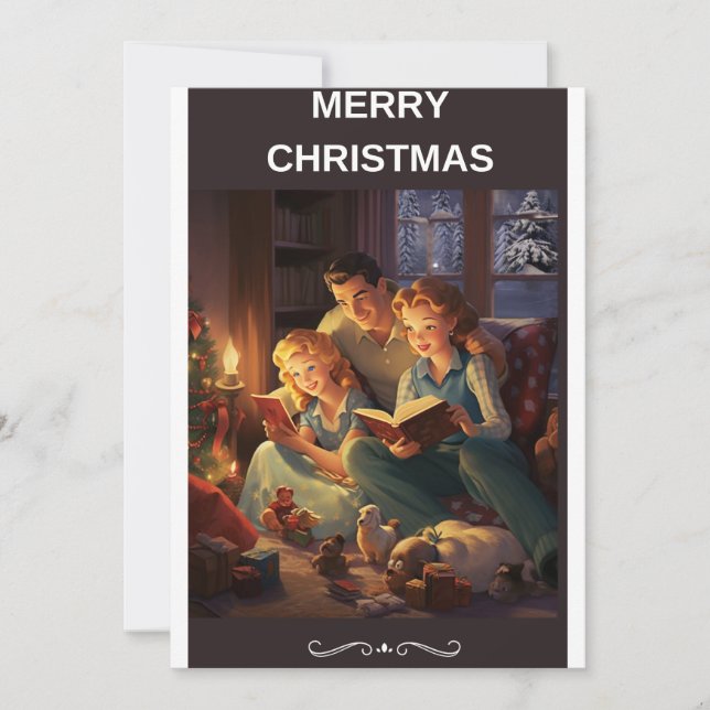 VINTAGE MERRY CHRISTMAS HOLIDAY CARD (Front)