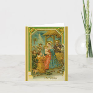 Vintage... MERRY CHRISTMAS. Holiday Card