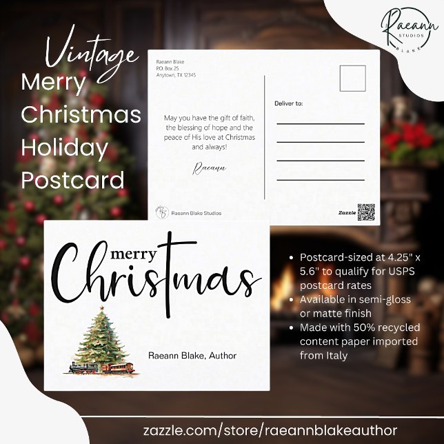 Vintage Merry Christmas Holiday Postcard (Creator Uploaded)