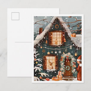 Vintage Merry Christmas Home Postcard