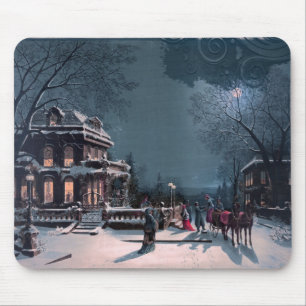Vintage Merry Christmas Mouse Pad