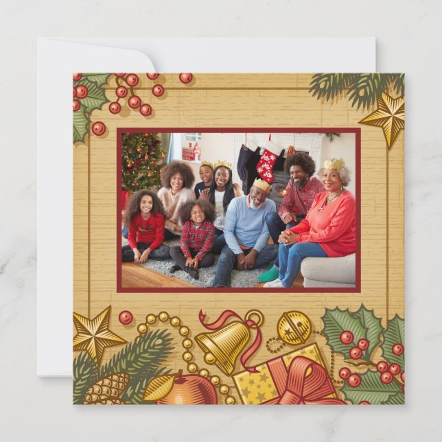 Vintage Merry Christmas New Year card (Front)