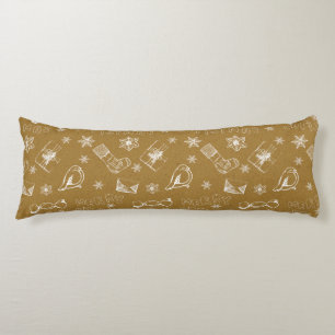 vintage merry christmas pattern body pillow