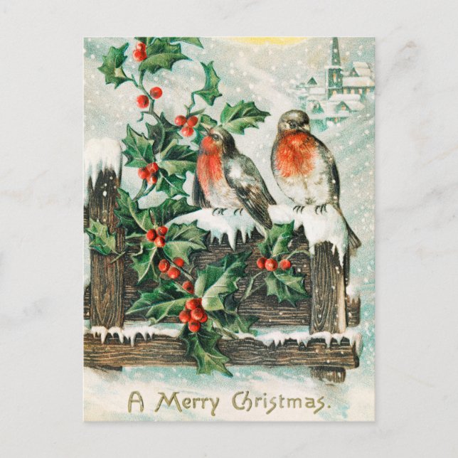 Vintage Merry Christmas Postcard (Front)