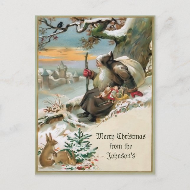 Vintage Merry Christmas Postcard (Front)