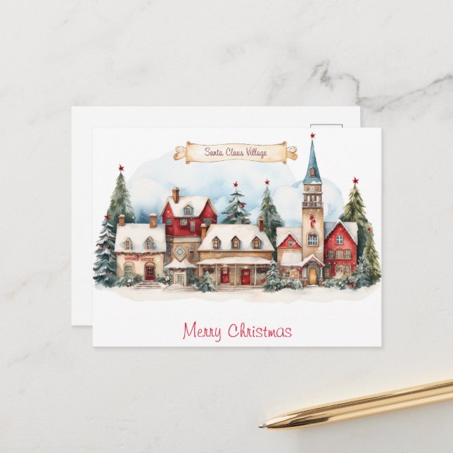 Vintage Merry Christmas Postcard (Front/Back In Situ)