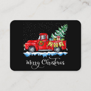 Vintage Merry Christmas Red Truck Old Fashioned Ch Business Card