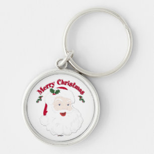 Vintage Merry Christmas Santa Keychain