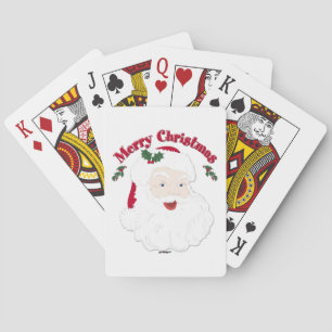 Vintage Merry Christmas Santa Playing Cards
