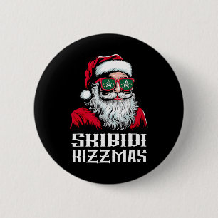 Vintage Merry Christmas Santa Sigmas Claus Skibidi 2 Inch Round Button