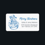 Vintage Merry Christmas Snowman New Address Label<br><div class="desc">Merry Christmas return address label with a pretty vintage Christmas snowman image and the text Merry Christmas in chic handwritten script calligraphy, simply add your family name and address in off-black stylish modern typography. Festive holiday moving announcement for your change of address. Exclusively designed for you by Happy Dolphin Studio....</div>