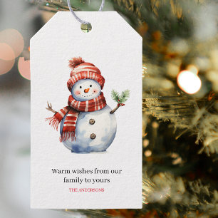 Vintage Merry Christmas & Snowmen  Gift Tags
