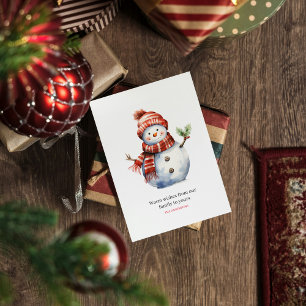 Vintage Merry Christmas & Snowmen  Holiday Postcard