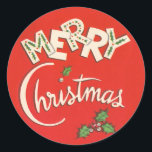 Vintage Merry Christmas Sticker<br><div class="desc">Vintage Merry Christmas Sticker</div>