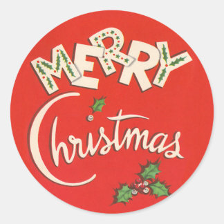 Vintage Merry Christmas Sticker