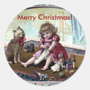 Vintage Merry Christmas Sticker