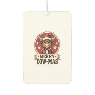 Vintage Merry Cow-Mas Highland Cow Christmas Carto Air Freshener