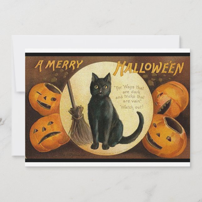 Vintage Merry Halloween Invitation (Front)