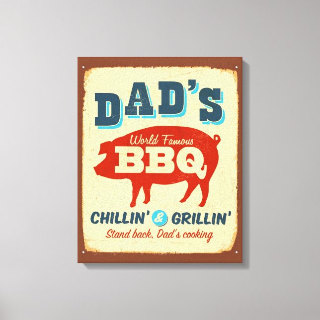 Vintage metal sign - Dad's BBQ (Front)