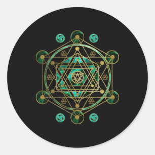 Vintage Metatron Sacred Geometry Retro Spiritual Y Classic Round Sticker