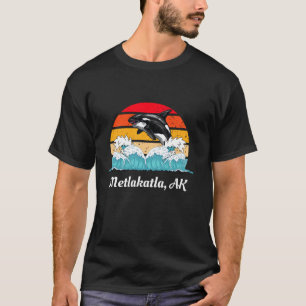 Vintage Metlakatla AK Distressed Orca Killer Whale T-Shirt