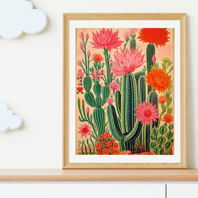 Vintage Mexican Cactus Poster, Colourful Mexican Poster (Creator Uploaded)