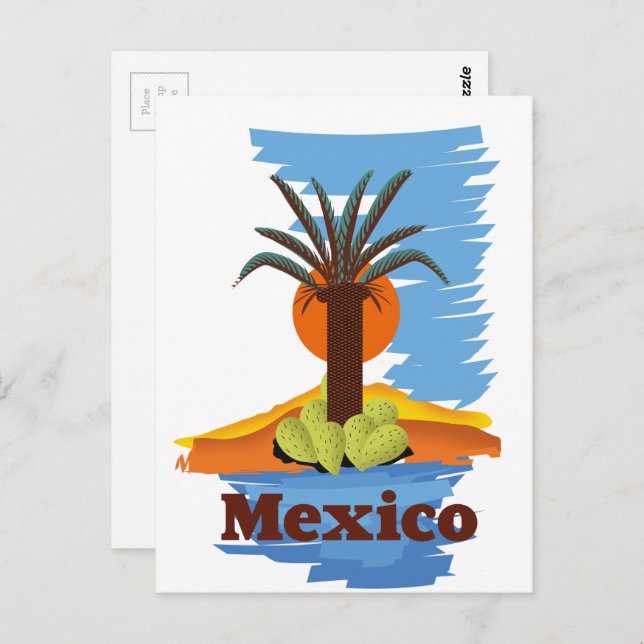 Vintage mexican Palm cartoon Postcard (Front/Back)