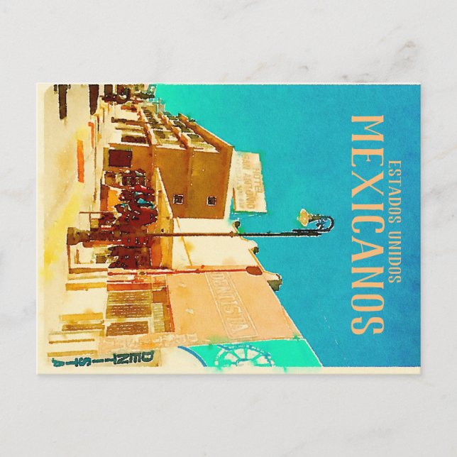 Vintage Mexicanos Travel Postcard (Front)