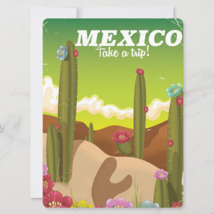 vintage Mexico Desert Travel poster