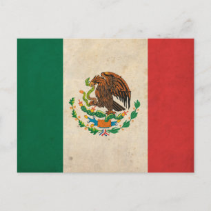 Vintage Mexico Flag Postcard