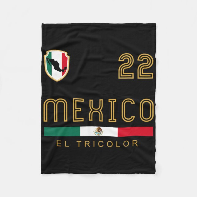 Vintage Mexico Footbyll Flags Fan Gift  Fleece Blanket (Front)