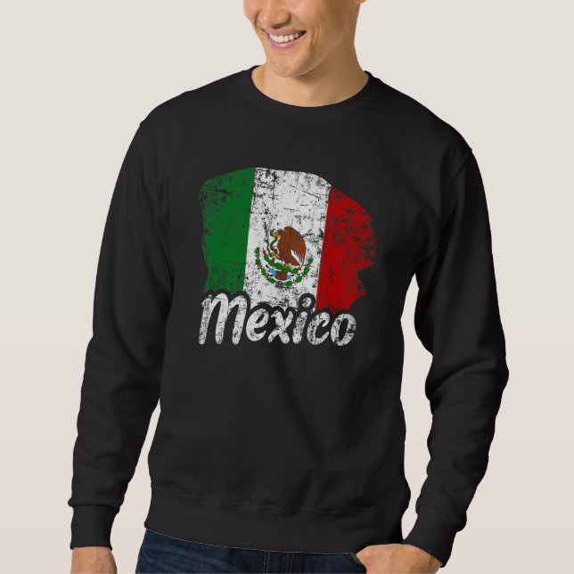 Vintage Mexico Mexican Flag Pride Sweatshirt (Front)