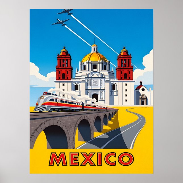 Vintage Mexico travel Poster (Front)