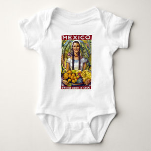Vintage Mexico Travel Tourism Advertisement Baby Bodysuit