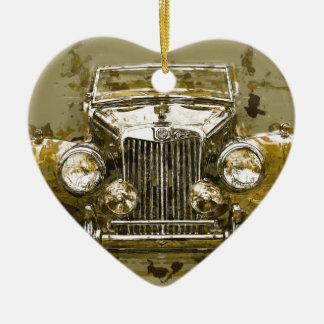 Vintage MG Sports Car Ceramic Ornament