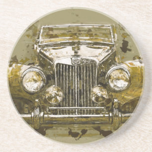 Vintage MG Sports Car Coaster
