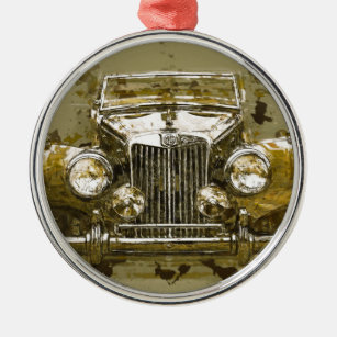 Vintage MG Sports Car Metal Ornament
