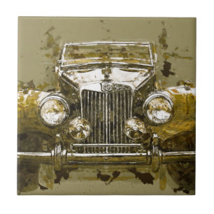 Vintage MG Sports Car Tile