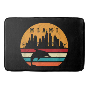 Vintage Miami 80s Dolphin Silhouette Souvenir Dolp Bath Mat