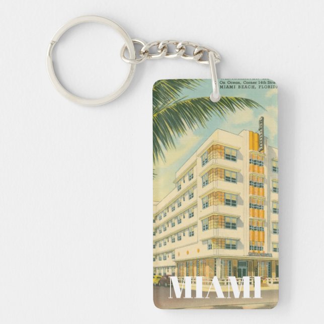 Vintage Miami Art Deco Keychain (Front)