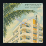 Vintage Miami Art Deco Square Wall Clock<br><div class="desc">This collection was inspired by our stay at the very art deco Winterhaven Hotel,  Autograph Collection at the end of our trip across America.
This Winterhaven Hotel can be found on Ocean Drive,  Miami Beach,  Florida and has beachfront views.</div>