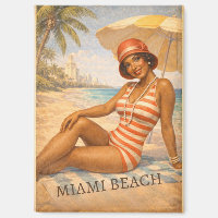 Vintage Miami Beach 1920s Pin-Up Magnet