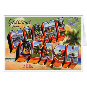 Vintage Miami Beach Card